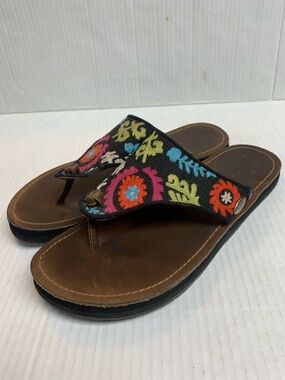 Acorn Artwalk Leather Boho Flip Flop Sandals Size 10